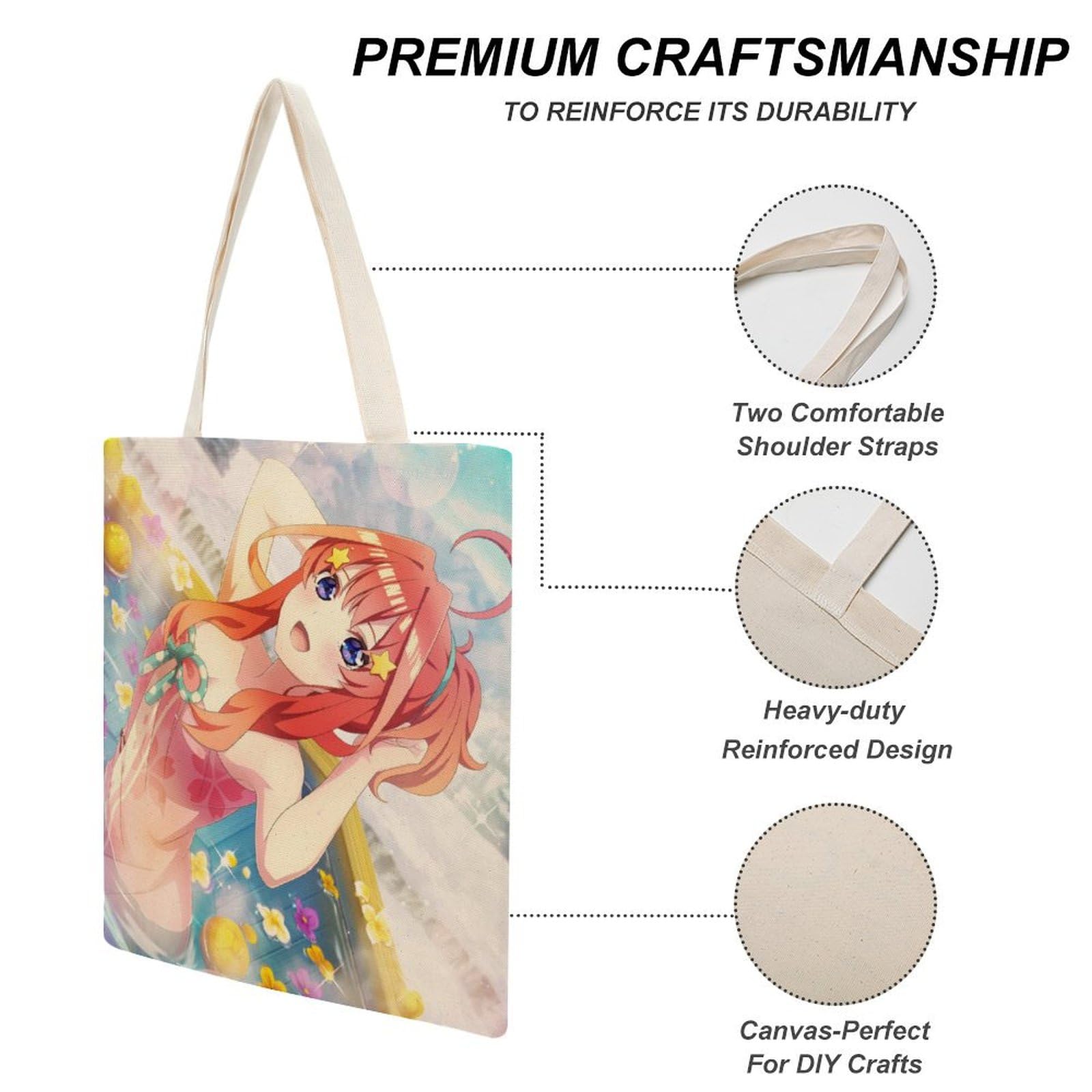 Amazon.co.jp: 五等分の花嫁 中野五月 トートバッグ キャンバス 大容量